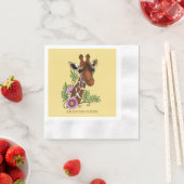 Giraffe Yellow Portrait-Blume Serviette (Beispiel)