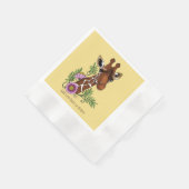 Giraffe Yellow Portrait-Blume Serviette (Ecke)