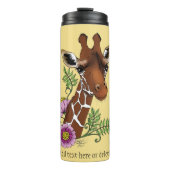 Giraffe Yellow Portrait-Blume Thermosbecher (Vorderseite)