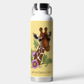 Giraffe Yellow Portrait-Blume Trinkflasche (Vorderseite)