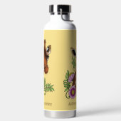 Giraffe Yellow Portrait-Blume Trinkflasche (links)