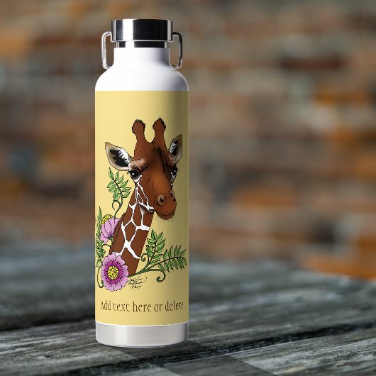 Giraffe Yellow Portrait-Blume Trinkflasche