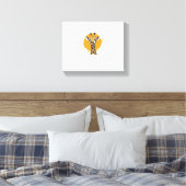 Giraffe Yellow Sun Abstraktes Tierportrait Leinwanddruck (Insitu (Schlafzimmer))