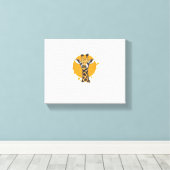 Giraffe Yellow Sun Abstraktes Tierportrait Leinwanddruck (Insitu (Holzboden))