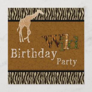 Giraffe Zebra Safari Zoo Einladung zum Geburtstag