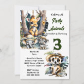 Giraffe zebra safari Zoo Tiere Dschungel Party Einladung (Vorderseite)