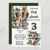 Giraffe zebra safari Zoo Tiere Dschungel Party Einladung (Vorne/Hinten)