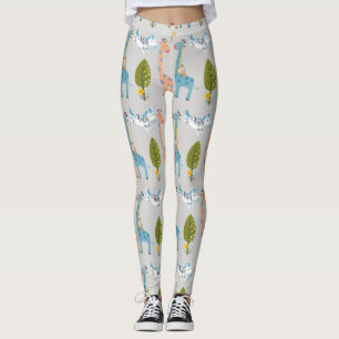 Giraffe Zebra und Affen Muster Leggings
