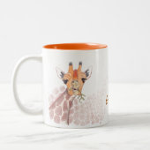 Giraffe zeichnend mit Untertitel: Giraffe einen Co Zweifarbige Tasse (Links)