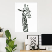 Giraffe Zeichnend Poster (Heimbüro)