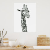 Giraffe Zeichnend Poster (Küche)