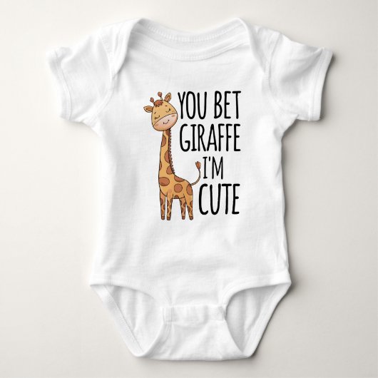 Giraffe Zoo Animal Wild You Bet Giraffe Ich bin Ni Baby Strampler (Vorderseite)