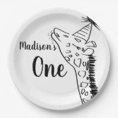 Giraffe Zoo Animals Wild Jungle Doodle Pappteller (Vorderseite)