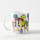 Giraffe Zoo Monkey-Tasse Kaffeetasse (Links)