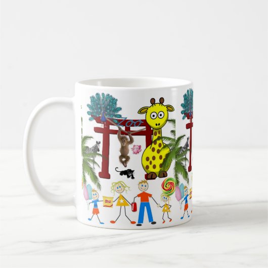 Giraffe Zoo Monkey-Tasse Kaffeetasse (Links)