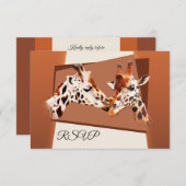 Giraffe Zoo Safari Wedding RSVP Card Einladung (Vorne/Hinten)