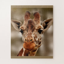 Giraffe Zoo Tierportrait Wildes Puzzle