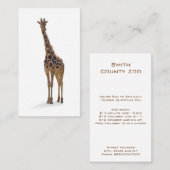 Giraffe Zoologin Business Card Visitenkarte (Vorne/Hinten)