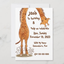 Giraffe, Zootiere Geburtstag, personalisierbar