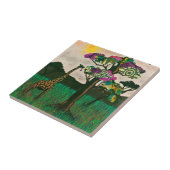 Giraffe zu den Flugzeug Afrikas Fliese (Seite)