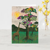 Giraffe zu den Flugzeug Afrikas Karte (Gelbe Blume)