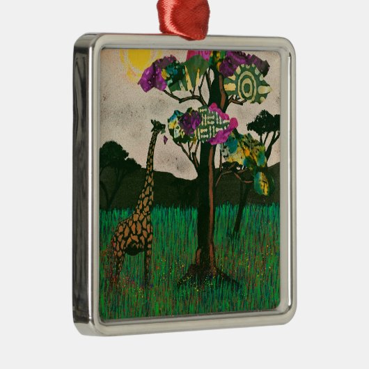 Giraffe zu den Flugzeug Afrikas Ornament Aus Metall (Rechts)