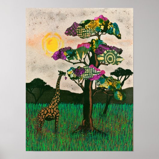Giraffe zu den Flugzeug Afrikas Poster (Vorne)