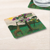 Giraffe zu den Flugzeug Afrikas Rechteckiger Pappuntersetzer (angewinkelt)