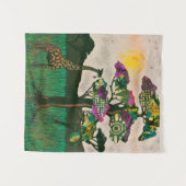 Giraffe zu den Flugzeug Afrikas Wandteppich (Vorderseite (Horizontal))