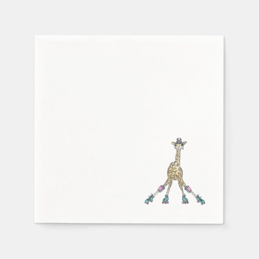 Giraffe zu Skaten für Babydusche Serviette (Vorderseite)