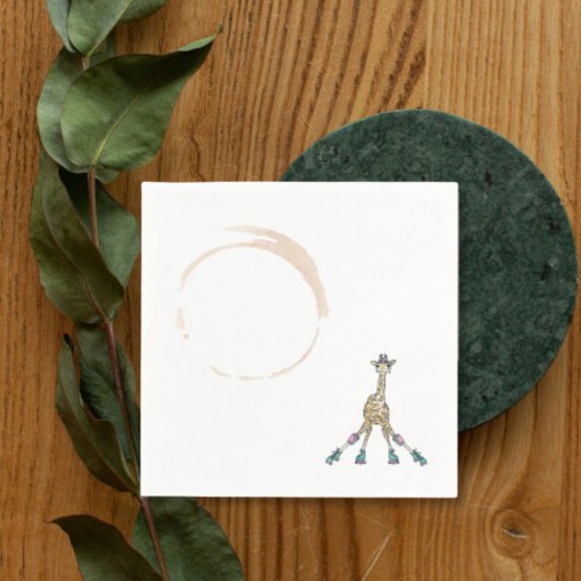 Giraffe zu Skaten für Babydusche Serviette