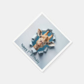 Giraffe zum ersten Geburtstag durch einen Papierlo Serviette (Ecke)