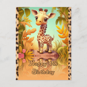 Giraffe zum Geburtstag für Kinder Postkarte