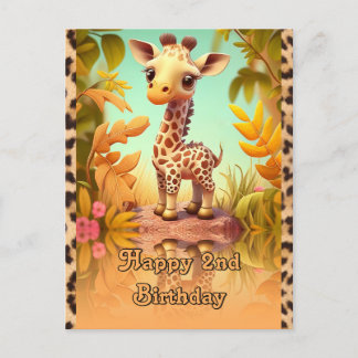 Giraffe zum Geburtstag für Kinder Postkarte