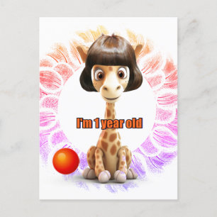 Giraffe zum Geburtstag für Kinder Postkarte