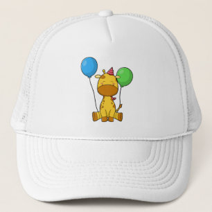 Giraffe zum Geburtstag mit Balloons Truckerkappe