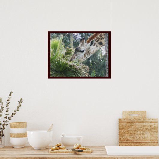 Giraffe zum Mittagessen Poster (Küche)