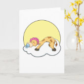 Giraffe zum Schlafen mit Cloud & Sun Karte (Gelbe Blume)