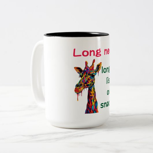 Giraffe Zweifarbige Tasse (Vorderseite Links)