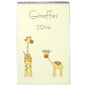 Giraffen 2014. Niedliche Cartoon. Kalender (Titelbild)