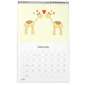 Giraffen 2014. Niedliche Cartoon. Kalender (Feb 2027)