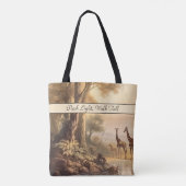 Giraffen am Fluss Tasche (Rückseite)