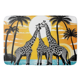 Giraffen am Strand Badematte