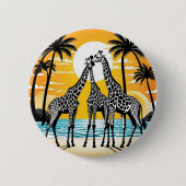 Giraffen am Strand Button (Vorderseite)