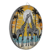 Giraffen am Strand Dartscheibe (Vorderseite Links)