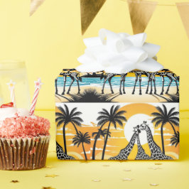 Giraffen am Strand Geschenkpapier