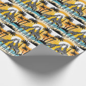 Giraffen am Strand Geschenkpapier (Ecke)