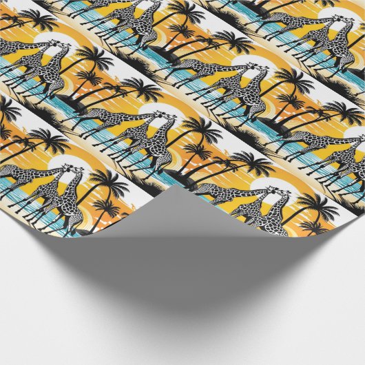 Giraffen am Strand Geschenkpapier (Ecke)