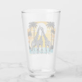 Giraffen am Strand Glas (Rückseite)