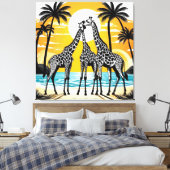 Giraffen am Strand Leinwanddruck (Insitu (Schlafzimmer))